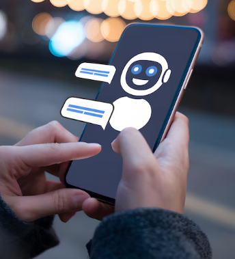 imagen de un chatbot en un móvil