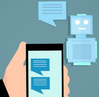 móvil con mensajes de chatbot