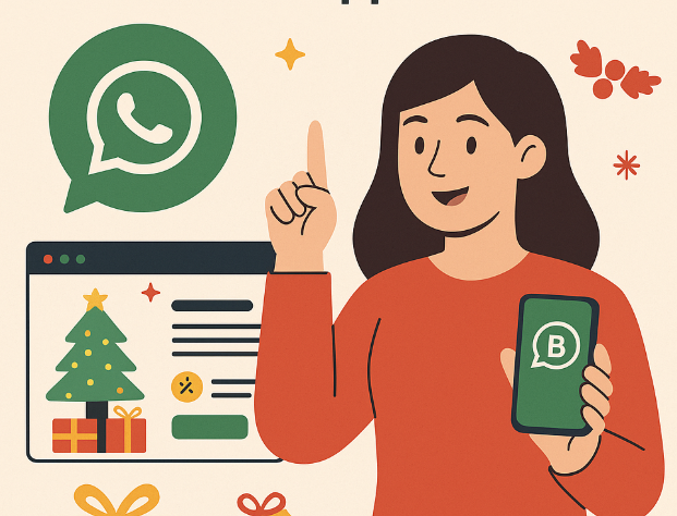 mujer con WhatsApp business